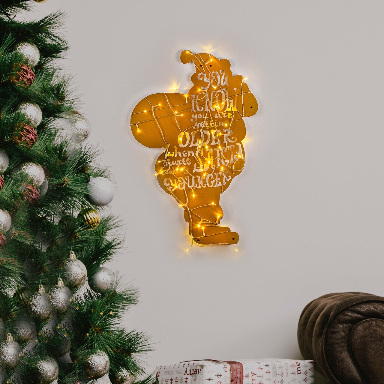 Decoratiune de luminoasa XMASGOLD-009, Tanelorn, 40x69 cm, metal, auriu - imagine 7
